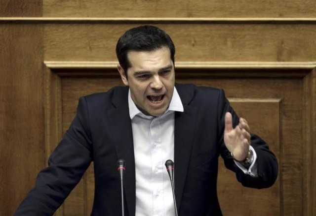 Alexis Tsipras, o líder grego que desafia a UE, chama o povo a votar NÃO (foto EFE).