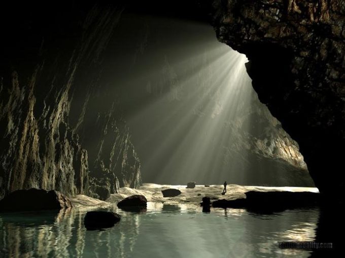 Caverna e luz ( getty images)