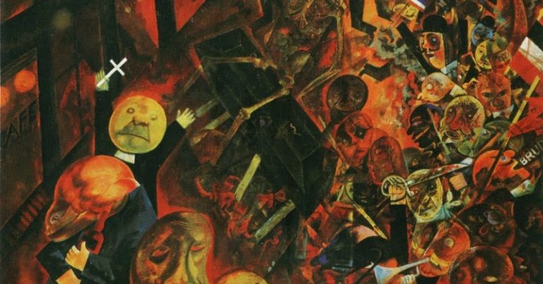 George Grosz - Widmung an Oskar Panizza (Los funerales del poeta Oskar Panizza) 1918